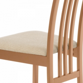 Jídelní židle, masiv buk, barva buk, látkový krémový potah BC-2482 BUK3