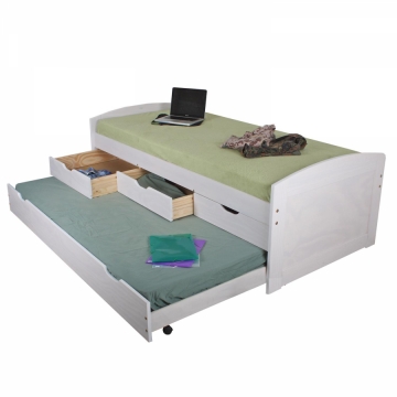 <![CDATA[Rozkládací zvýšená postel 90x200 bílá s přistýlkou masiv Marinella 8806B Idea]]>